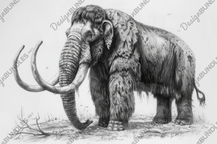 Woolly Mammoth Sketch Background Wallpaper