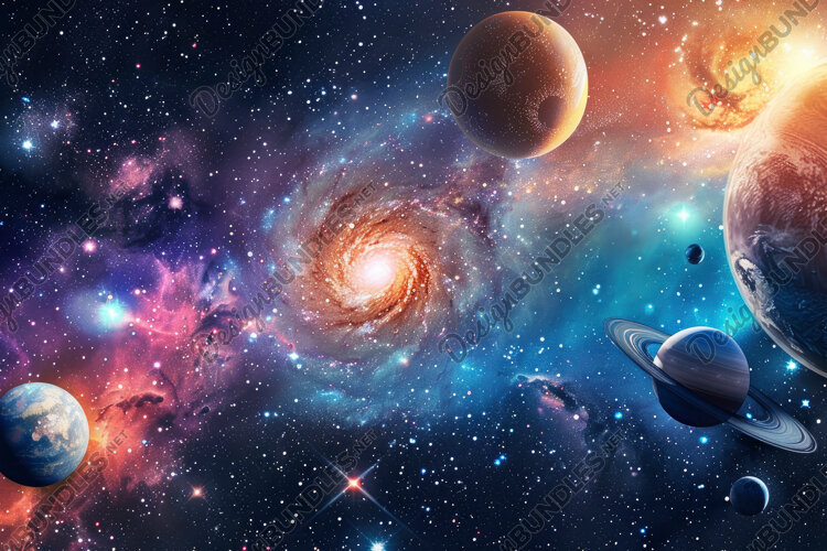 Planets and Space Background Wallpaper example image 1