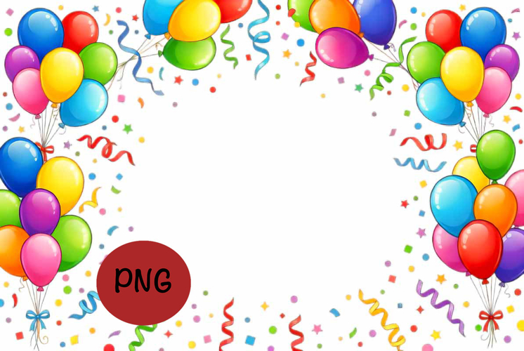 invitation balloon and confetti PNG