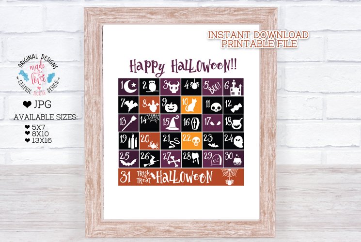 Halloween Printable Calendar