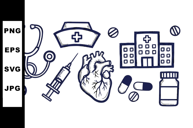Medical Healthcare SVG Clipart Bundle for Crafts