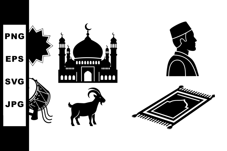 Islamic Eid Silhouette Clipart Bundle For Ramadan Designs