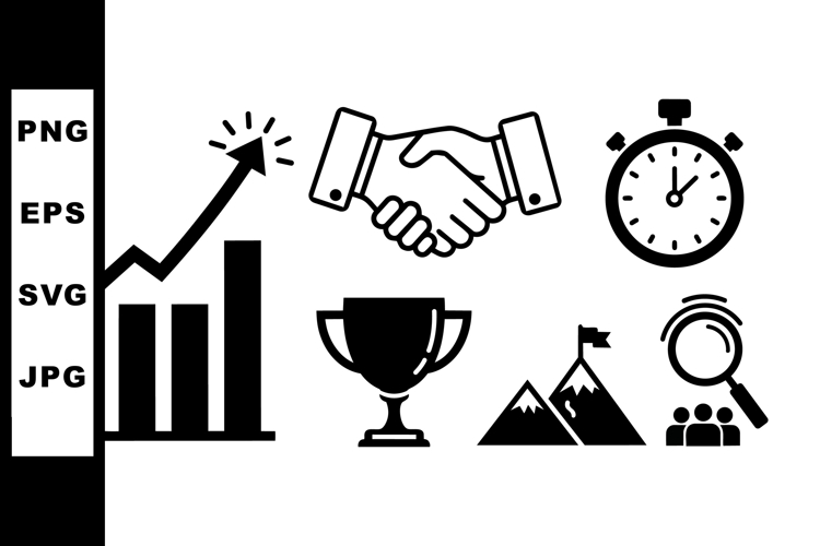 Business Success Icon Vector Pack For Presentations