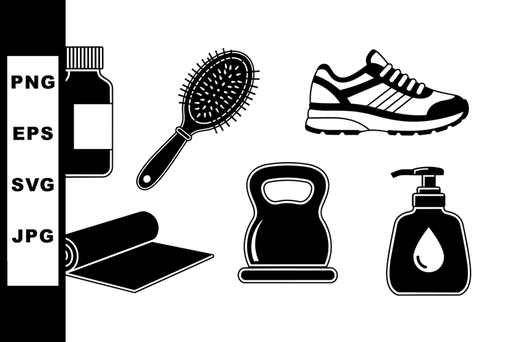 Workout Equipment Vector Clipart Set for Fitness