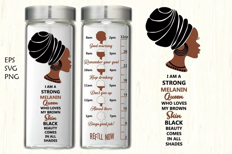 Water tracker, Water tracker svg,black woman water tracker
