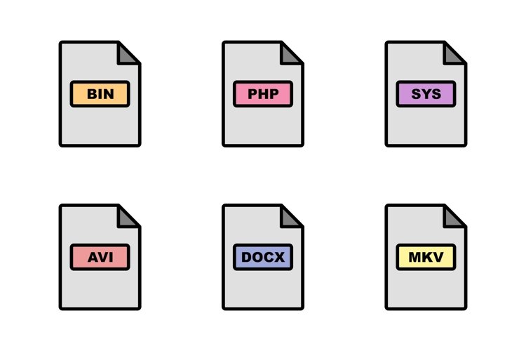Set Of File Formats Icons
