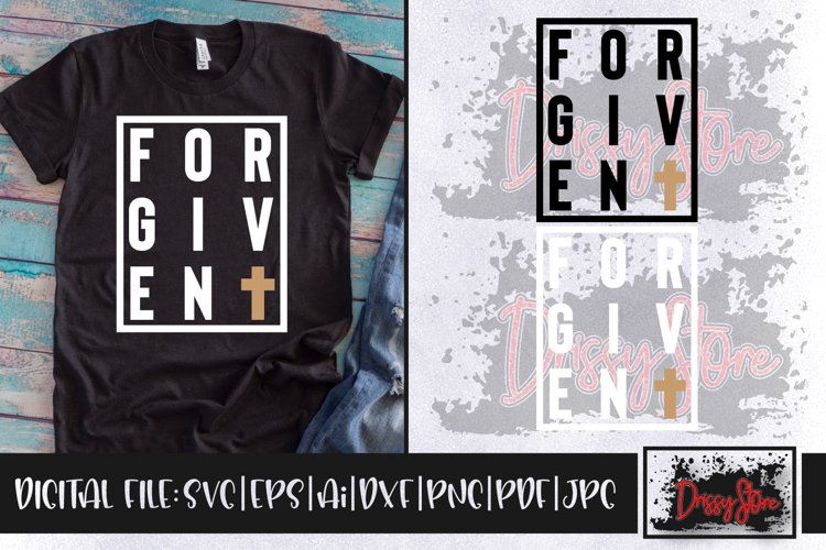 Forgiven SVG DXF Ai EPS PDF PNG JPG example image 1