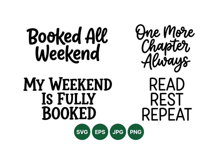 Weekend Reading Quotes SVG Typography Design