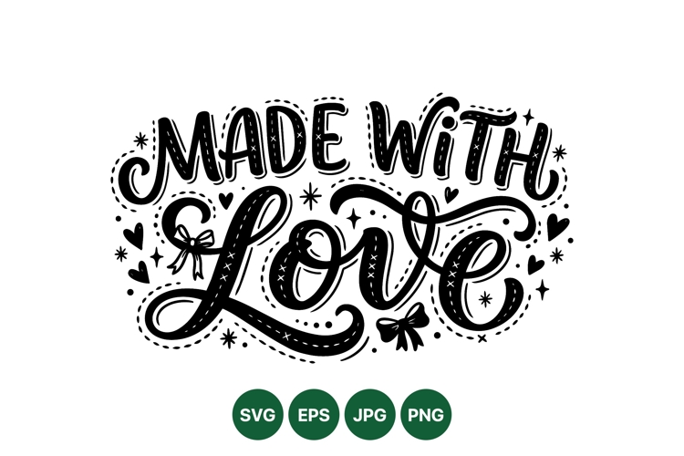 Hand Drawn Made With Love SVG Design