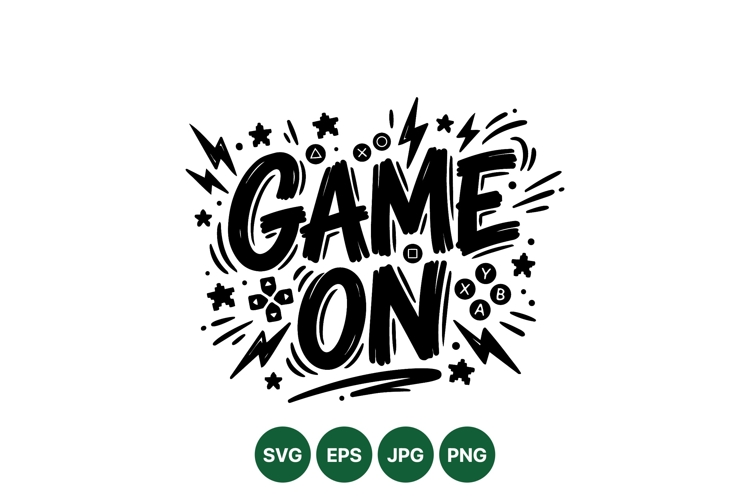 Bold Game On Typography Clipart Design SVG
