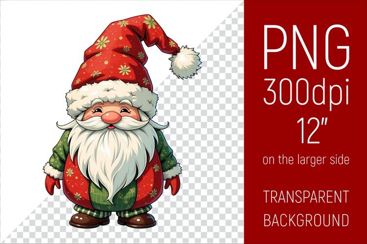 Christmas Gnome PNG | Christmas Sublimation Design example image 1