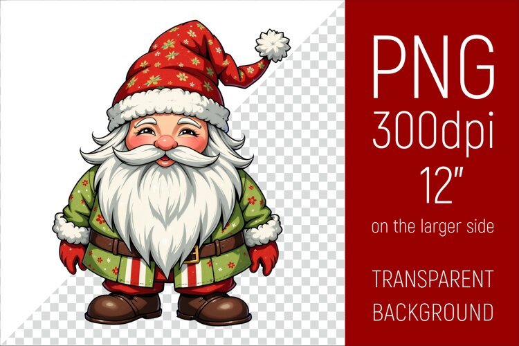 Christmas Gnome PNG | Christmas Sublimation Design example image 1