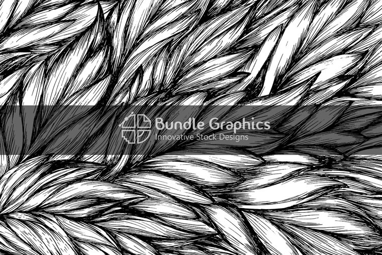 Big Leaves Nature Background - Handmade Ink Graphics example image 1