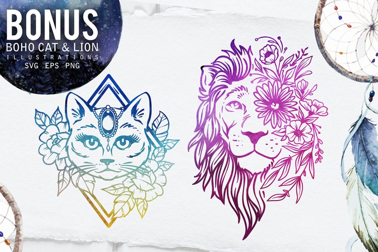 Bohema Spirit font and illustrations