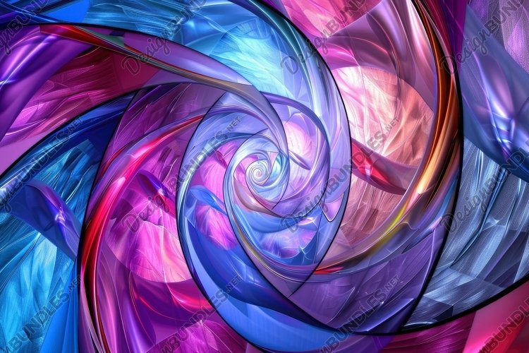 Swirling Vortex of Glowing Pink and Blue Lines Background