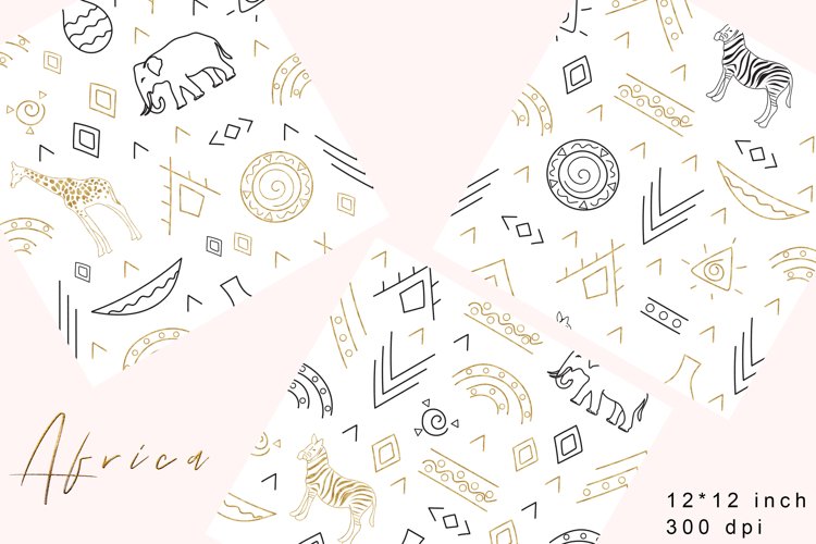Africa Digital Paper. Africa Seamless Patterns