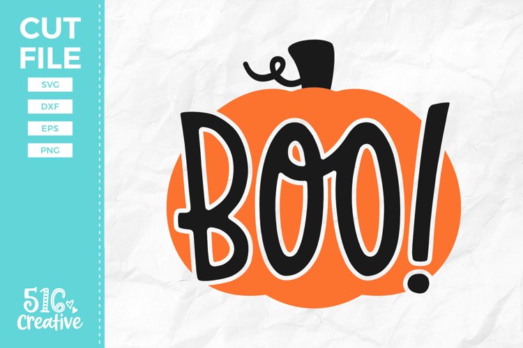 Boo Pumpkin SVG DXF EPS PNG example image 1