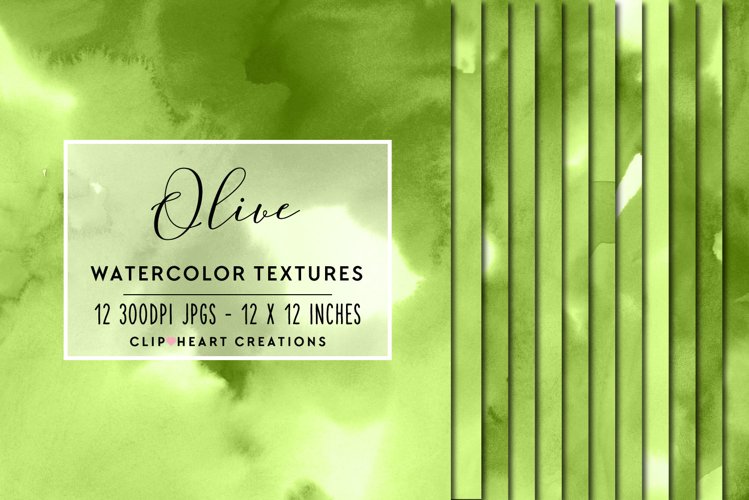 Olive Green Watercolor Papers example image 1