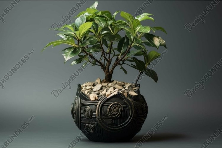 Lush indoor plant in ornate pot example image 1