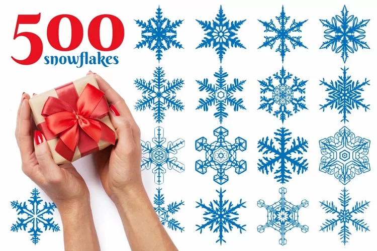 500 Snowflake Vector Ornaments
