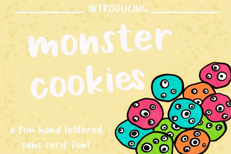 Monster Cookies - Fun Hand Lettered Sans Serif Font