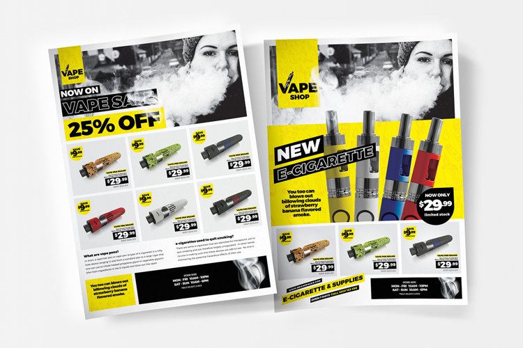 A4 Vape Shop Advertisement Template