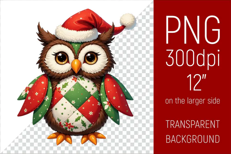 Christmas Owl PNG | Christmas Sublimation Design