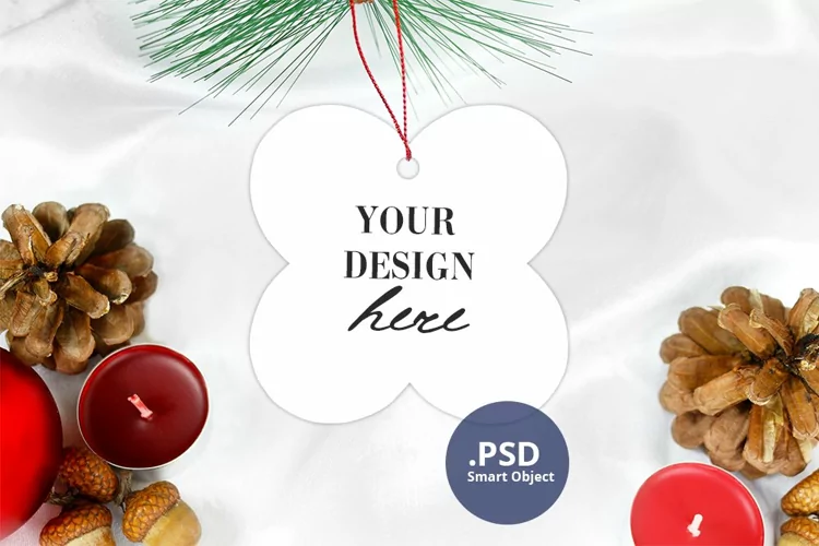 Christmas Belfast Ornament Mockup PSD, Sublimation Mockup