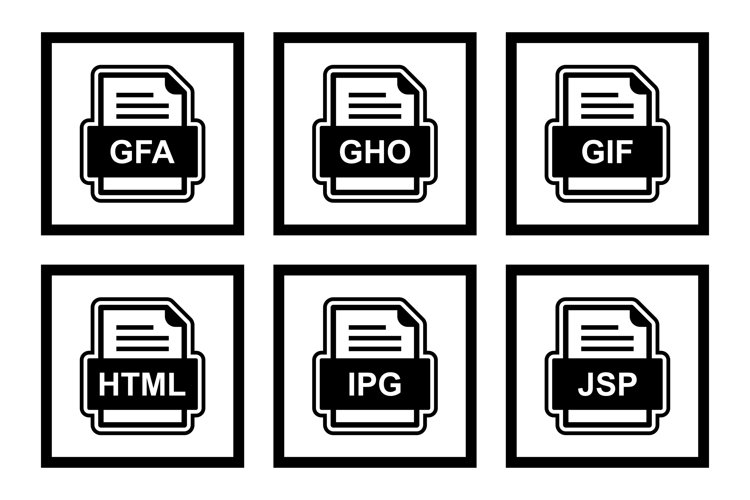 Set Of File Formats Icons example image 1