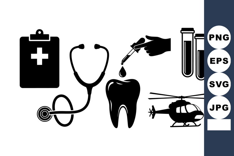 Medical Equipment Icon Vector Bundle for Healthcare