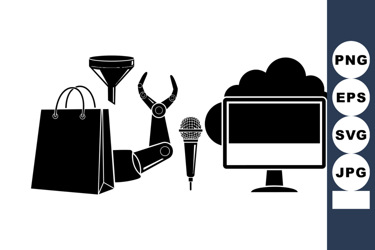 Minimalist Technology Icon Vector Pack for Digital Use