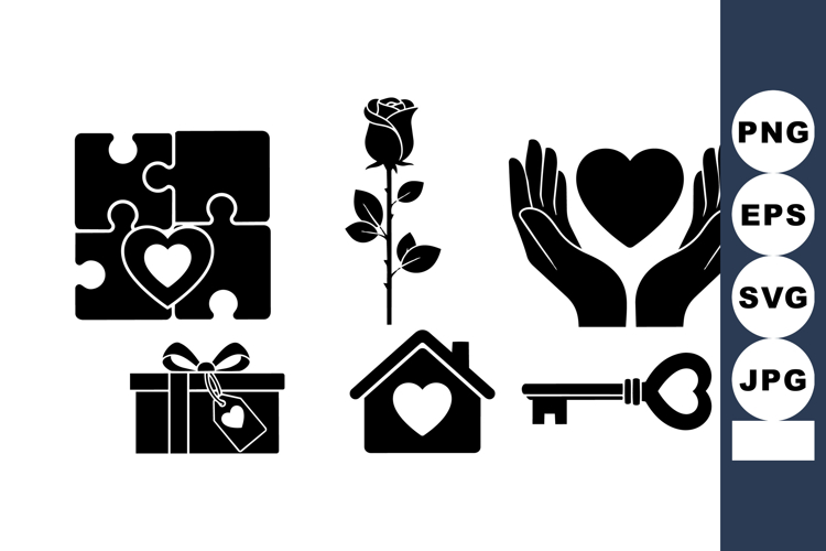 Valentine Heart Puzzle SVG Clipart Bundle