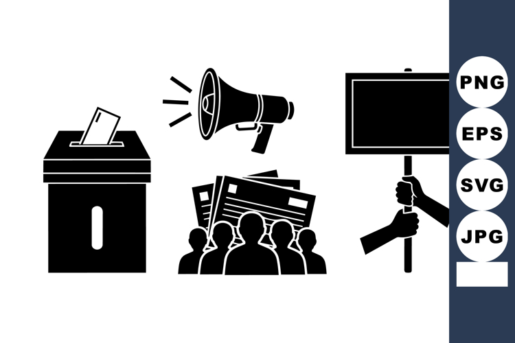 Political Protest Vector Icon Set for Activism Projects