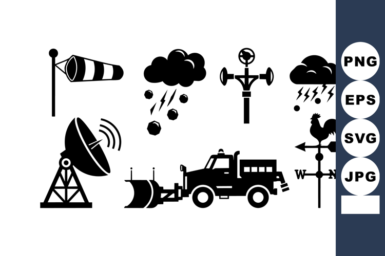 Meteorology Weather Icon Vector Bundle Set