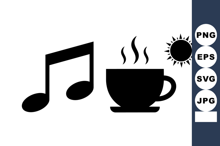 Minimalist Music And Coffee Icon Bundle For Design