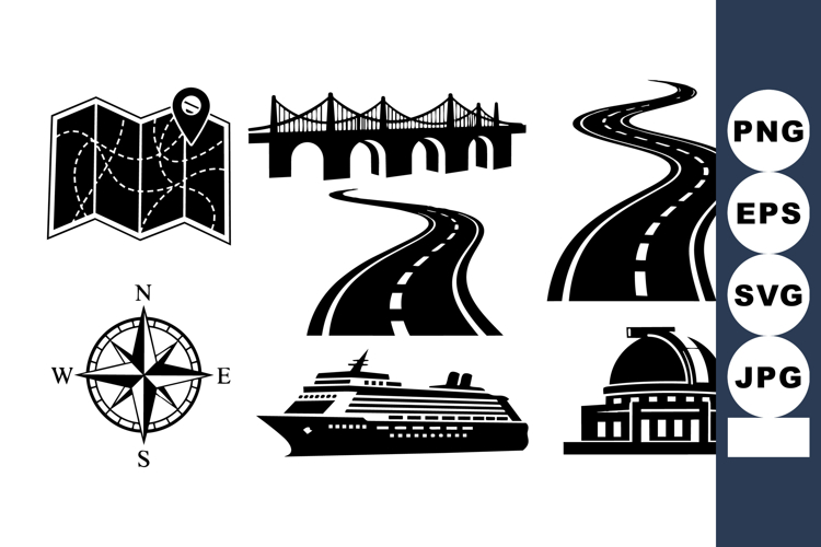 Travel Vector Icon Set Bundle For Navigation Projects