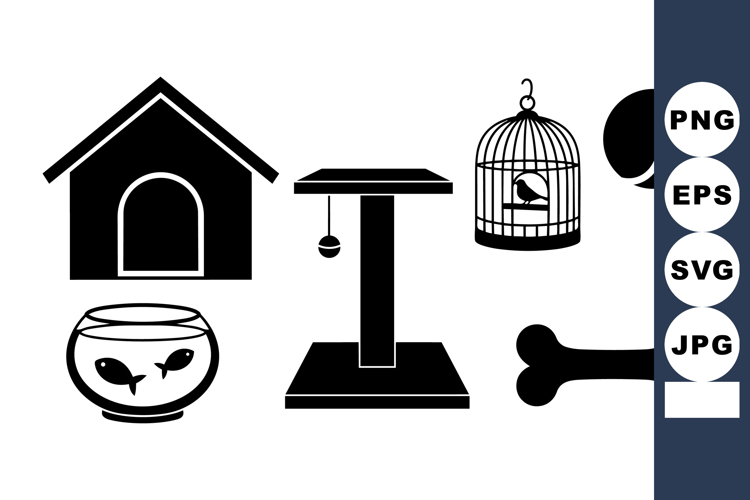 Pet Silhouette Clipart Bundle for Crafts