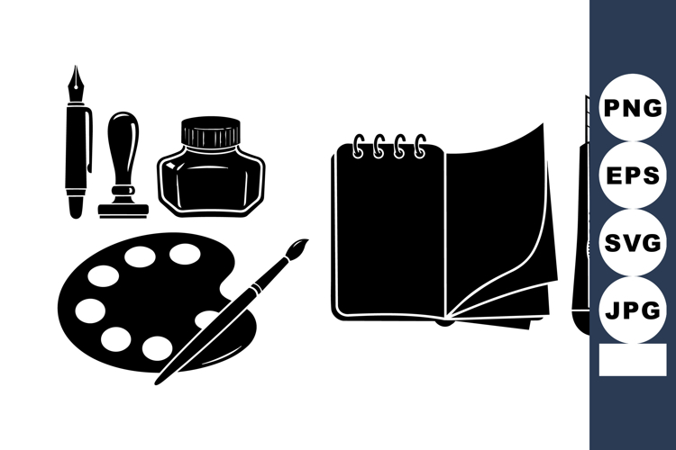 Vector Art Supplies Set For Creative Projects