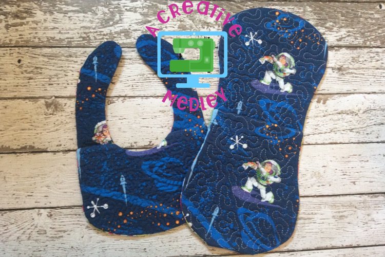 Stipple Bib and Burp Cloth Set - For 5x7 and 6x10 Hoops example image 1