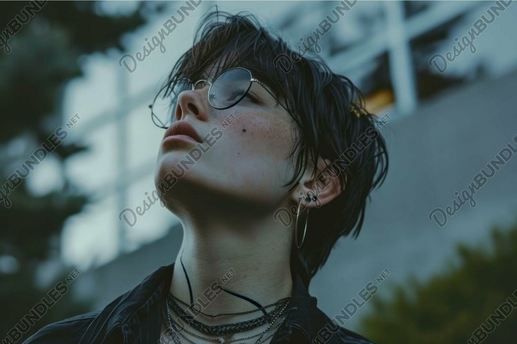 Non-binary Androgynous person. Generate Ai example image 1