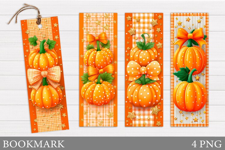 Fall Pumpkin Bookmark Design. Fall Bookmark Printable example image 1