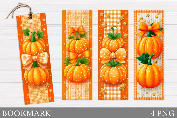Fall Pumpkin Bookmark Design. Fall Bookmark Printable