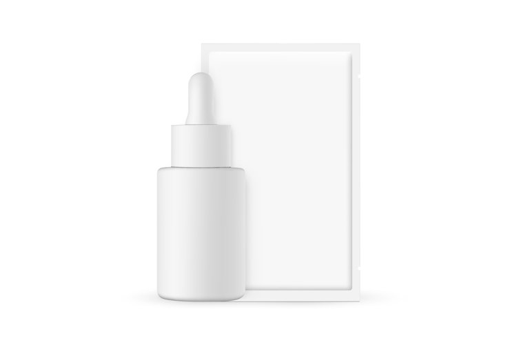 Dropper bottle with cosmetic sachet