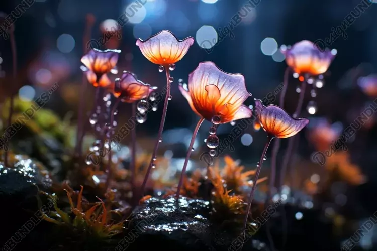 Sea Anemone Glowing Underwater Scene