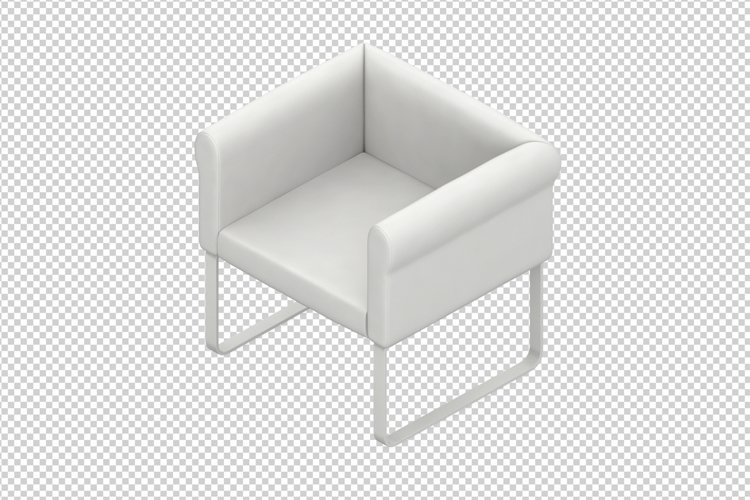 Isometric Arm Chair 3D isolated render example image 1