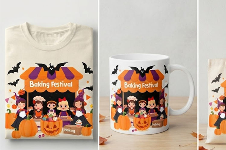 Halloween Baking Festival PNG | Cute Witch Kids Clipart