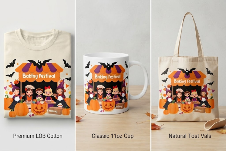 Halloween Baking Festival PNG | Cute Witch Kids Clipart