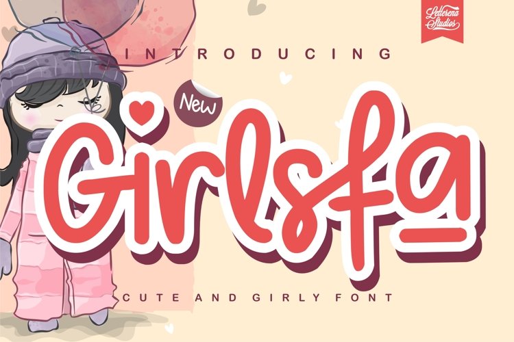 Girlsfa - Cute and Girly Monoline Font example image 1