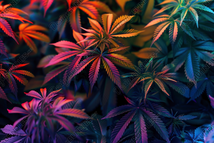 Vibrant Cannabis Leaves Background Wallpaper
