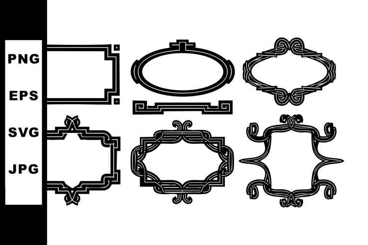 Vintage ornamental frames vector set with (6340178)